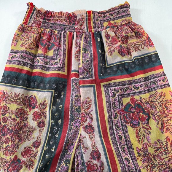 Free People Movement Sashay My Way Printed Pants Scarf Print Size Small - Picture 4 of 13